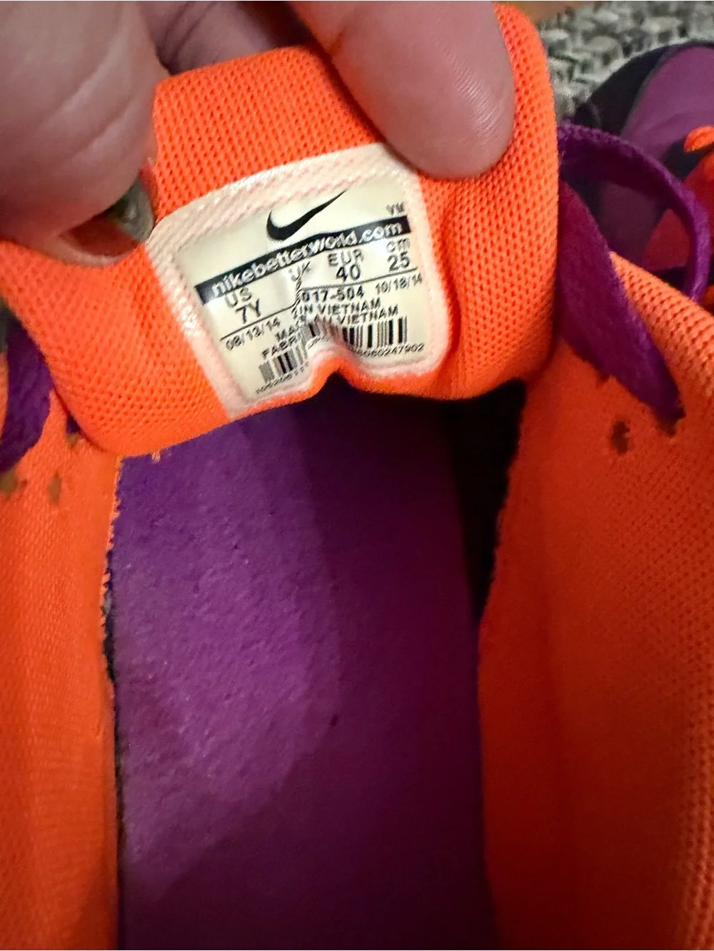 Nike Kids' Air Max Sneakers in Purple, Black, Orange & White